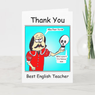 Dank u - Engelse Leraar Bedankkaart