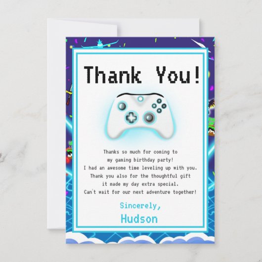 Dank u Epic Gamer Verjaardag Kritische Hit! Bedankkaart (Voorkant)