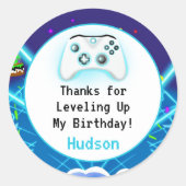 Dank u Epic Gamer Verjaardag Kritische Hit! Ronde Sticker (Voorkant)