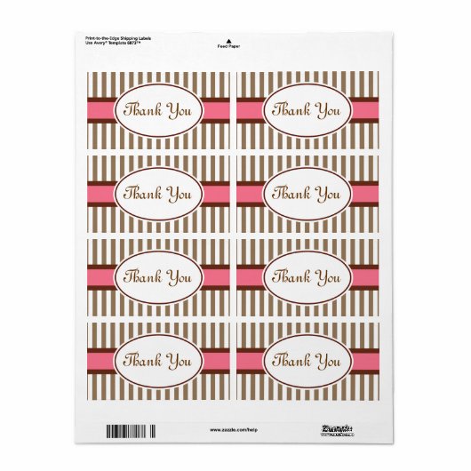  Dank u Etiketten (Full Sheet)