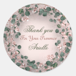 Dank u Eucalyptus Verjaardagsmunt Groen Poeder Ronde Sticker