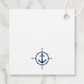 Dank u familienaam Anchor Compass Navy Blue Bedankjes Labels (Achterkant)