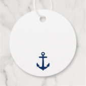 Dank u familienaam boot anker marine blauw bedankjes labels (Achterkant)