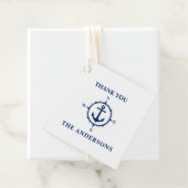 Dank u Familienaam Kompas Anker Wit & Blauw Bedankjes Labels (In situ)