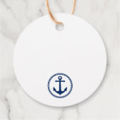 Dank u familienaam nautische Zee Anker Navy Bedankjes Labels (Achterkant)