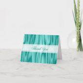 Dank u: Faux Aqua Satin Texture Bedankkaart (Voorkant)