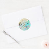 · Dank u faux glitter opal Ronde Sticker (Envelop)