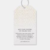 Dank u Faux Gold Confetti Handmade Hang Label Cadeaulabel (Achterkant)