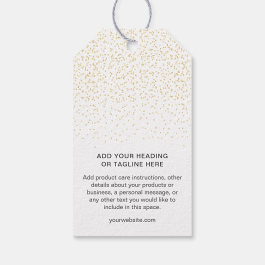 Dank u Faux Gold Confetti Handmade Hang Label Cadeaulabel (Achterkant)
