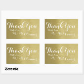 Dank u Faux Gold Rechthoekige Sticker (Vel)