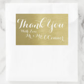 Dank u Faux Gold Rechthoekige Sticker (Tas)