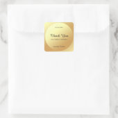 Dank u Faux Gold Sjabloon Elegante kalligrafie Vierkante Sticker (Tas)