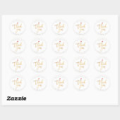 Dank u, Faux Goud Modern Script DIY Achtergrond Ronde Sticker (Vel)