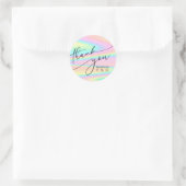 dank u faux holografische pastel ronde sticker (Tas)