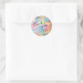 Dank u Faux Iridescent Opal Ronde Sticker (Tas)