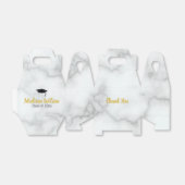 Dank u Faux Wit Marmeren Afstudeerder Naam Afstude Bedankdoosjes (Uitgevouwen)