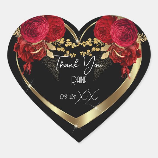 Dank U Favor Bloem Hart Bruids Sweet16th Goud Sticker (Voorkant)