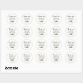Dank u Favor Eucalyptus Gold Glitter Bruiloft Ronde Sticker (Vel)