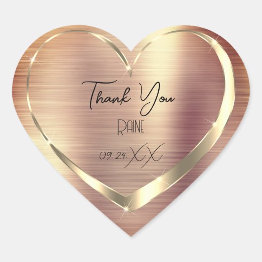 Dank U Favor Gold Hart Bruidsroos Sweet 16 Sticker (Voorkant)