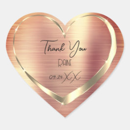 Dank U Favor Gouden Hart Bruids Sweet 16e Roos Sticker
