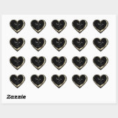 Dank U Favor Gouden Hart Bruiloft Zwart Sticker (Vel)
