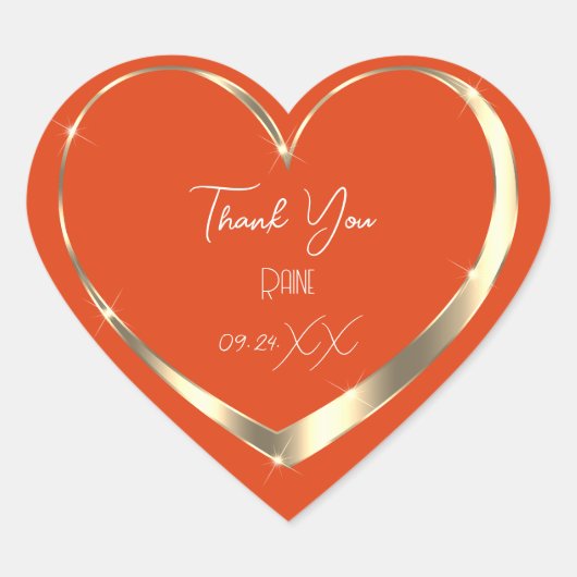 Dank U Favoriet Koraal Goud Hart Bruids Sweet16th Sticker (Voorkant)