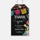 Dank u Fiesta Cactus Mexican Floral Gift Label Cadeaulabel (Voorkant)