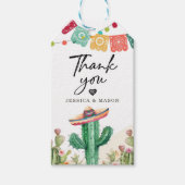 Dank u Fiesta Cactus Waterverf Douche Favor Cadeaulabel (Voorkant)