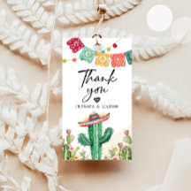 Dank u Fiesta Cactus Waterverf Douche Favor