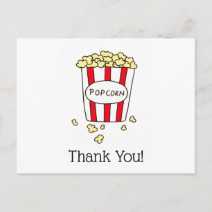 Dank u Film Theater Popcorn Rode Witte Emmer Briefkaart