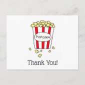 Dank u Film Theater Popcorn Rode Witte Emmer Briefkaart (Voorkant)
