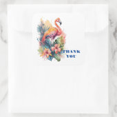 Dank u Flamingo Vierkante Sticker (Tas)