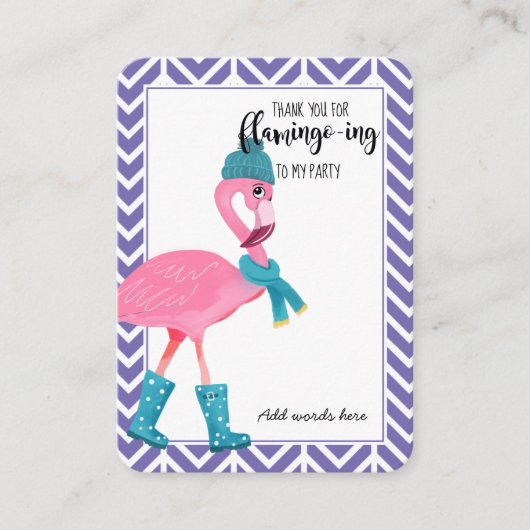 dank u flamingo voor haar elastische juweel visitekaartje (Voorkant)