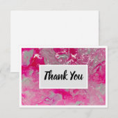 Dank u Flat 3,5" x 5" Kaart - Roze (Voorkant / Achterkant)