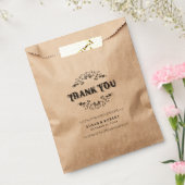 Dank u Floral aangepaste trouwnamen & datum Bedankzakje (Gezegeld)