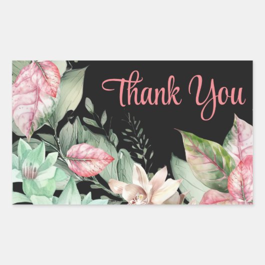 Dank u Floral Art Sticker (Voorkant)