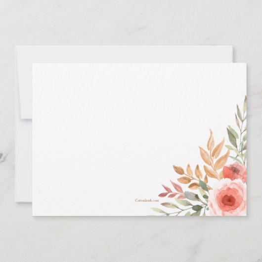 Dank u Floral Bedankkaart (Achterkant)