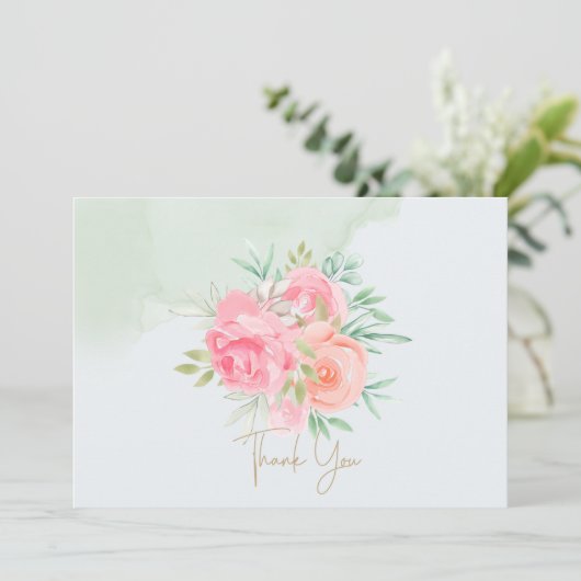Dank u Floral Bedankkaart (Staand voorkant)