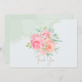 Dank u Floral Bedankkaart (Voorkant / Achterkant)