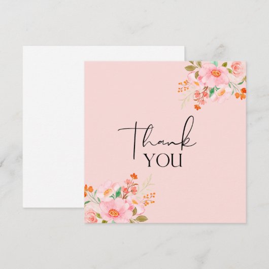 Dank u Floral Bedankkaart (Voorkant / Achterkant)