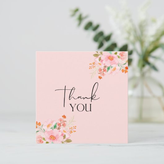 Dank u Floral Bedankkaart (Staand voorkant)