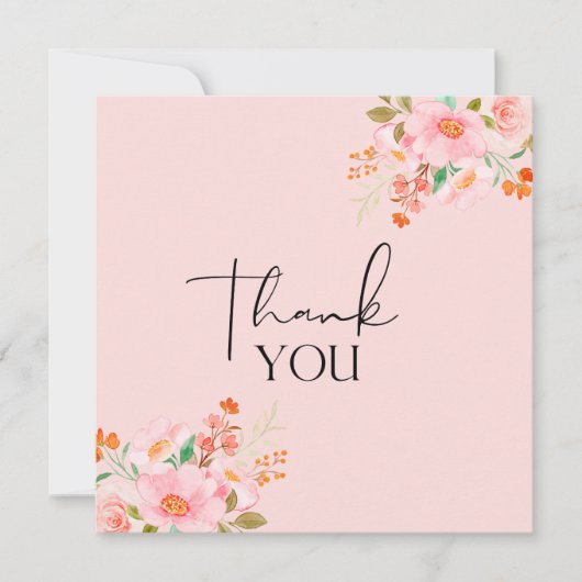 Dank u Floral Bedankkaart (Voorkant)