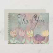 Dank u Floral Briefkaart (Voorkant / Achterkant)