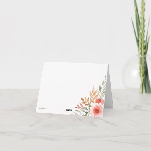 Dank u Floral Folded Kaart (Achterkant)