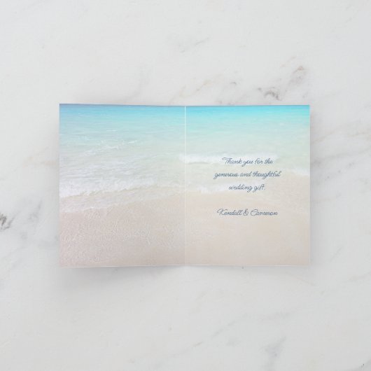 Dank u Floral Starfish Ocean Folded Kaart (Binnen)