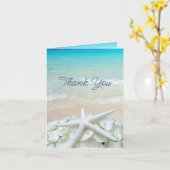 Dank u Floral Starfish Ocean Folded Kaart (Gele Bloem)