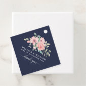 Dank u Floral Waterverf Navy Bruiloft Bedankjes Labels (In situ)
