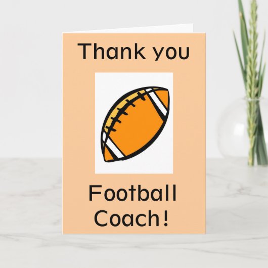 Dank u football coach card bedankkaart (Voorkant)