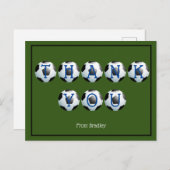 Dank u Football Voetbal Custom Gepersonaliseerd Briefkaart (Voorkant / Achterkant)