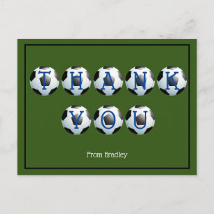 Dank u Football Voetbal Custom Gepersonaliseerd Briefkaart